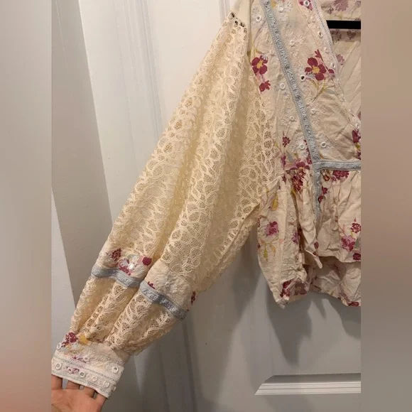 FREE PEOPLE Boogie All Night Blouse in Ivory - Small - Picture 8 of 16